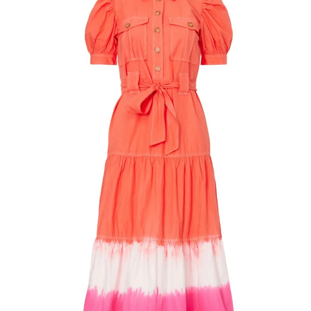 Derek Lam Collective Vibrant Orange And Pink Maxi Dress